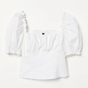 H&M Divided White Puff Sleeve Blouse